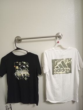 2#Adidas Kids' White Graphic Logo Tees - White
